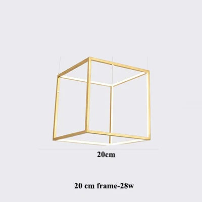 Afralia™ Luxury Golden Square LED Chandelier | Modern Art Design for Living Room Lobby