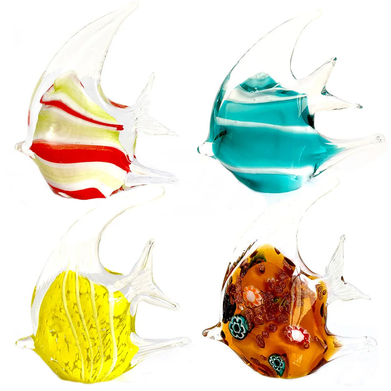 Afralia™ Vivid Crystal Glass Fish Figurines Sculpture Home Decor Gift