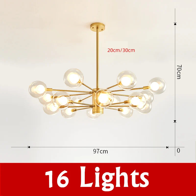 Afralia™ Glass Ball Chandelier Modern Spotlight Pendant Lamp Lighting
