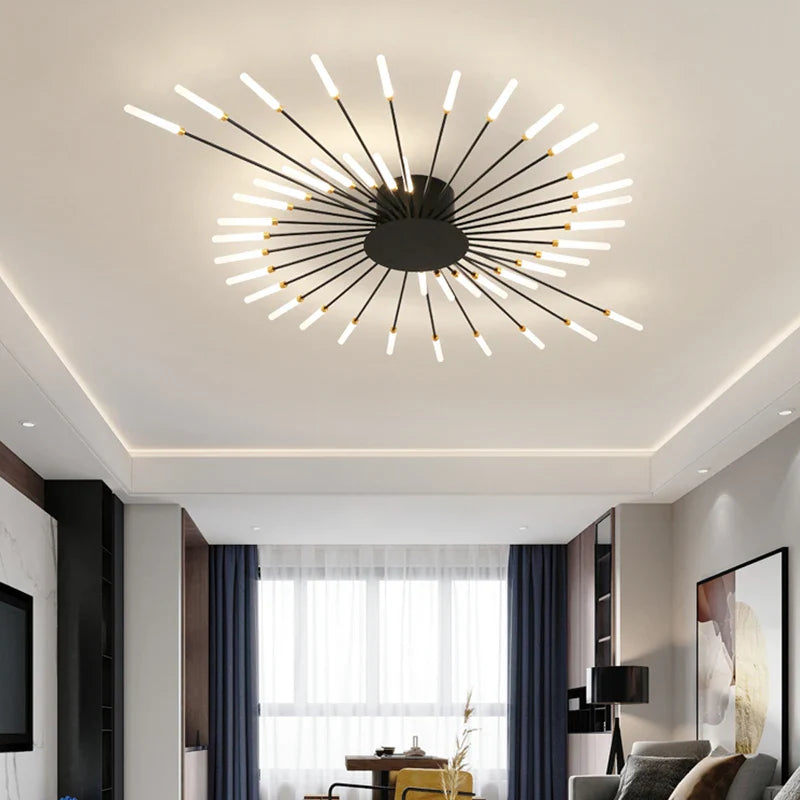 Afralia™ Fireworks LED Chandelier: Modern Minimalist Ceiling Lamps for Living Room, Bedroom, Dining Room