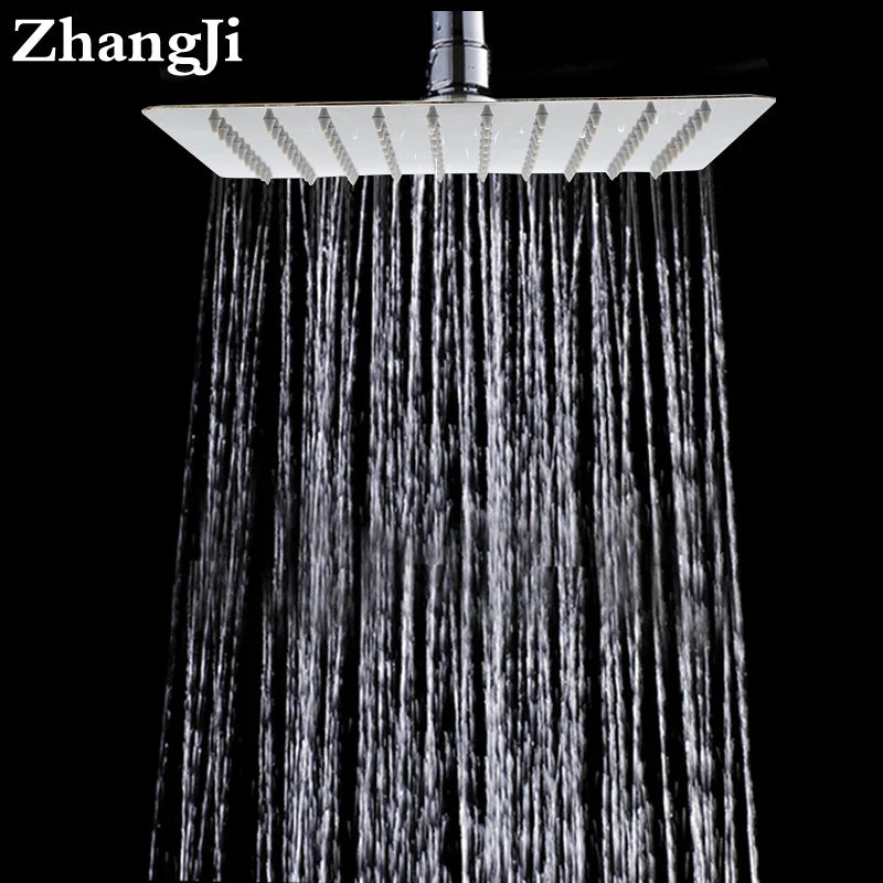 Afralia™ 10 Inch Stainless Steel Square Ceiling Rain Shower Head