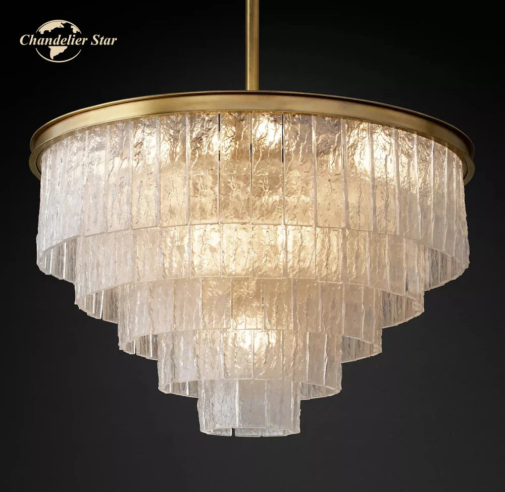 Afralia™ Glace Modern Glass Chandelier for Living Dining Room, Farmhouse Hanging Lamp