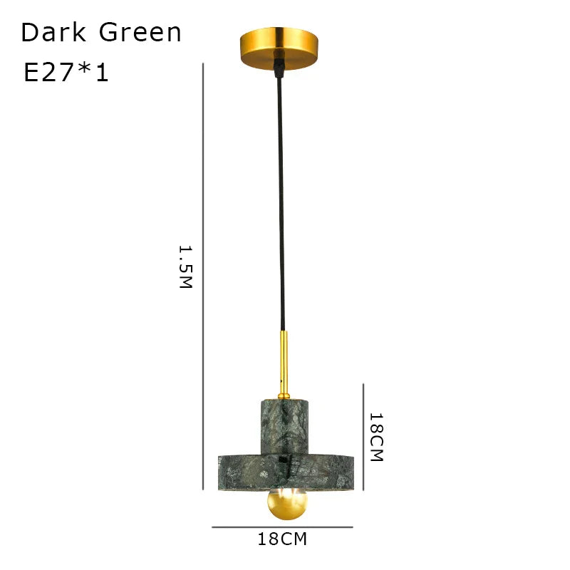 Afralia™ Green Marble Pendant Light - Modern Luxury Indoor Lighting for Dining Room & Bedroom