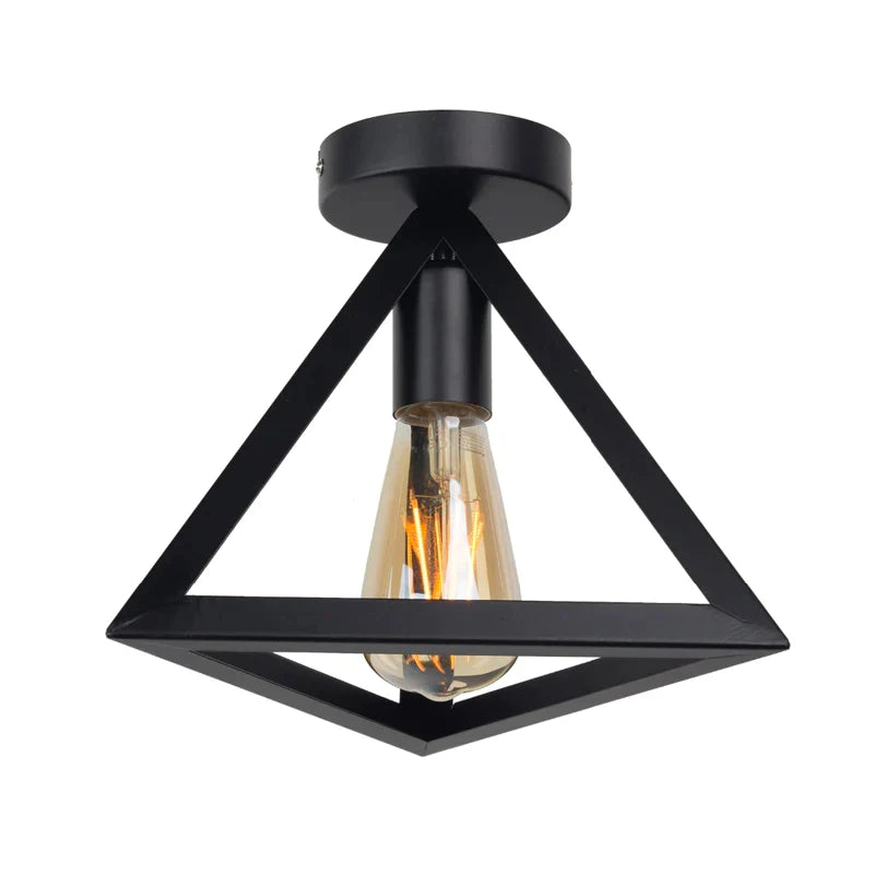 Afralia™ Modern Nordic Retro Iron Ceiling Light for Living Room, Bar, Black & White Cage Fixture