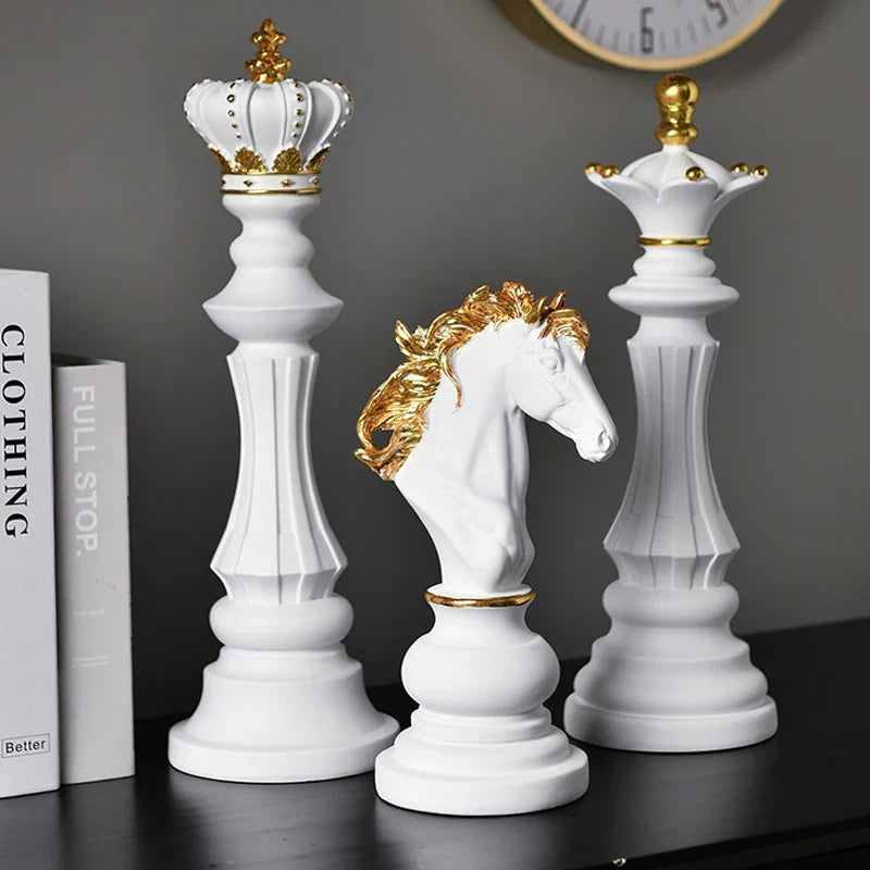 Afralia™ Retro Aesthetic Resin Chess Pieces Set for Home Decor and Board Games