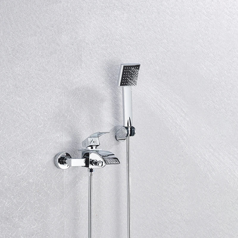 Afralia™ Waterfall Wall Mount Bathtub Shower Faucet with Hand Shower System