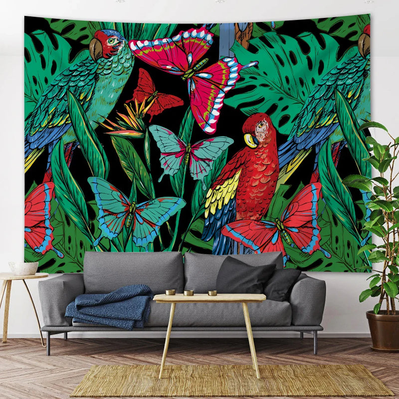 Animal Floral Wall Hanging | Boho Hippie Bedroom Decor | Afralia™ Home Tapestry