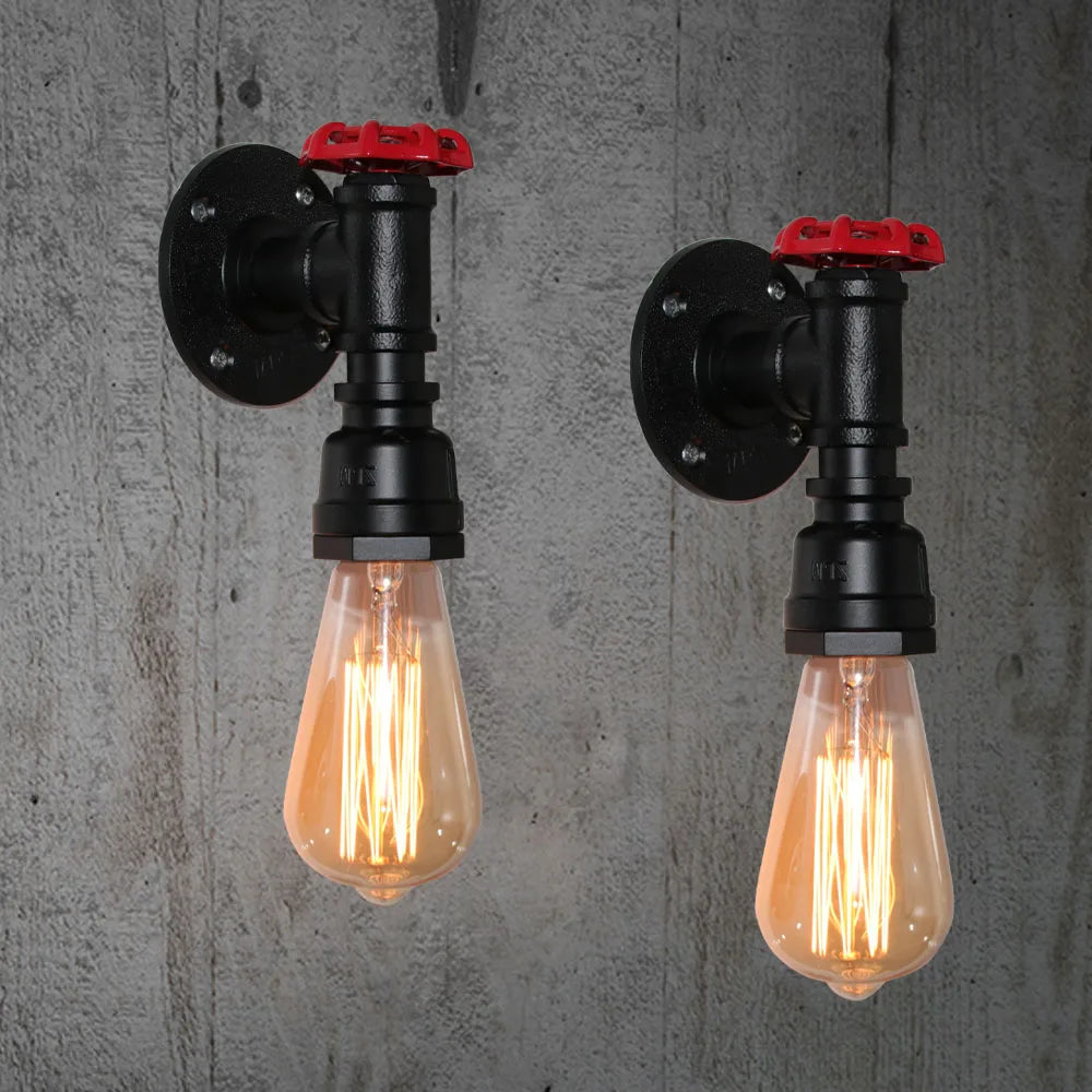 Afralia™ Retro Industrial Water Pipe Wall Light LED Sconce Fixture for Home Restaurant Bar