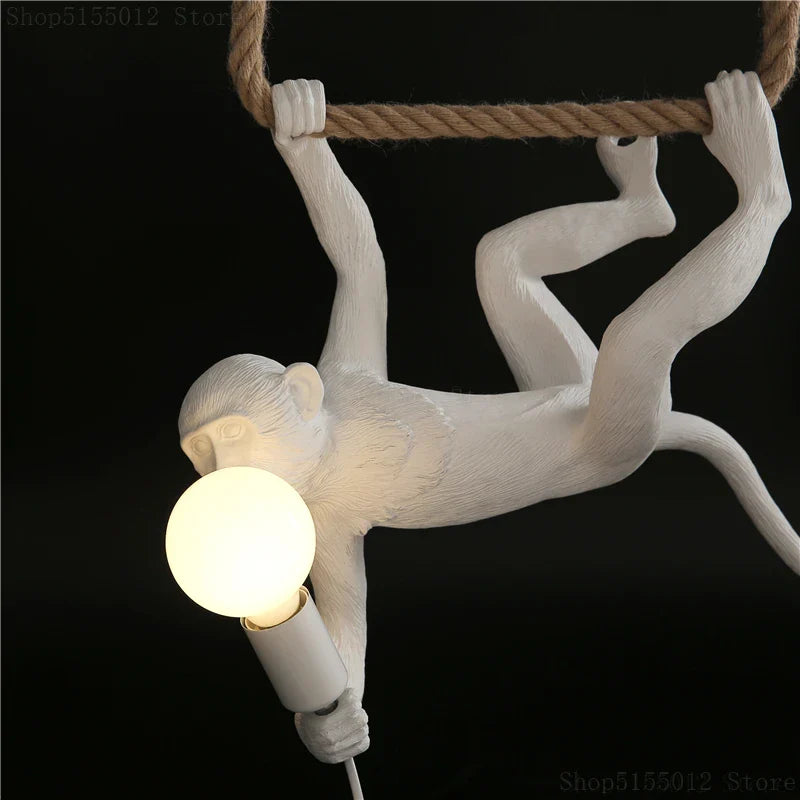 Afralia™ Monkey Resin Pendant Light for Artistic Living Room Decor