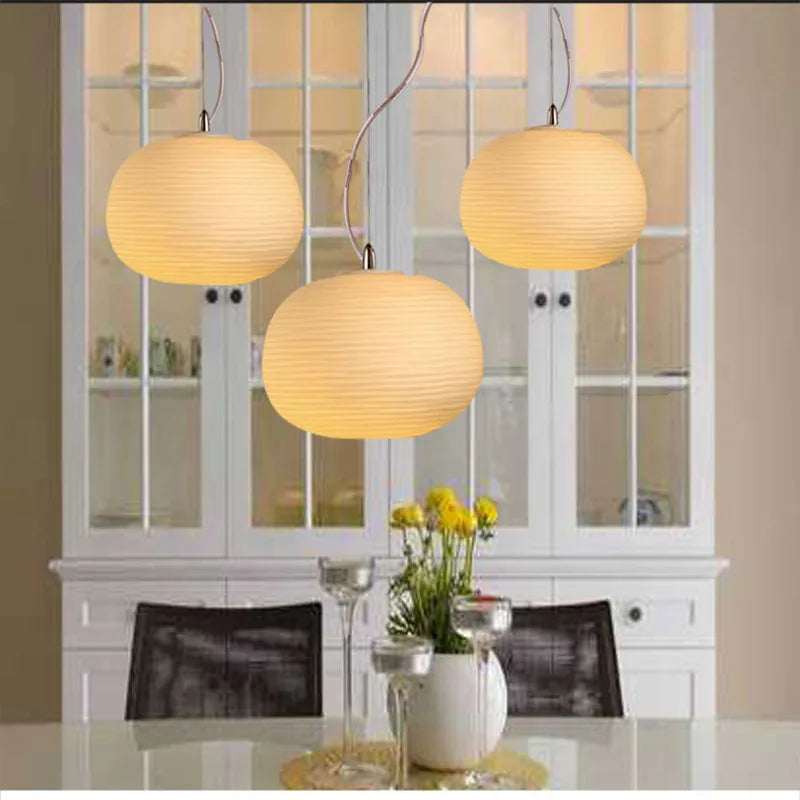 Afralia™ Rituals Pendant Lamp: Milky White Glass Kitchen Living Room Suspension Light