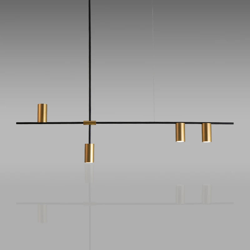 Afralia™ Modern Gold Tube Chandelier: Minimalist Design for Dinning, Bedroom & Home