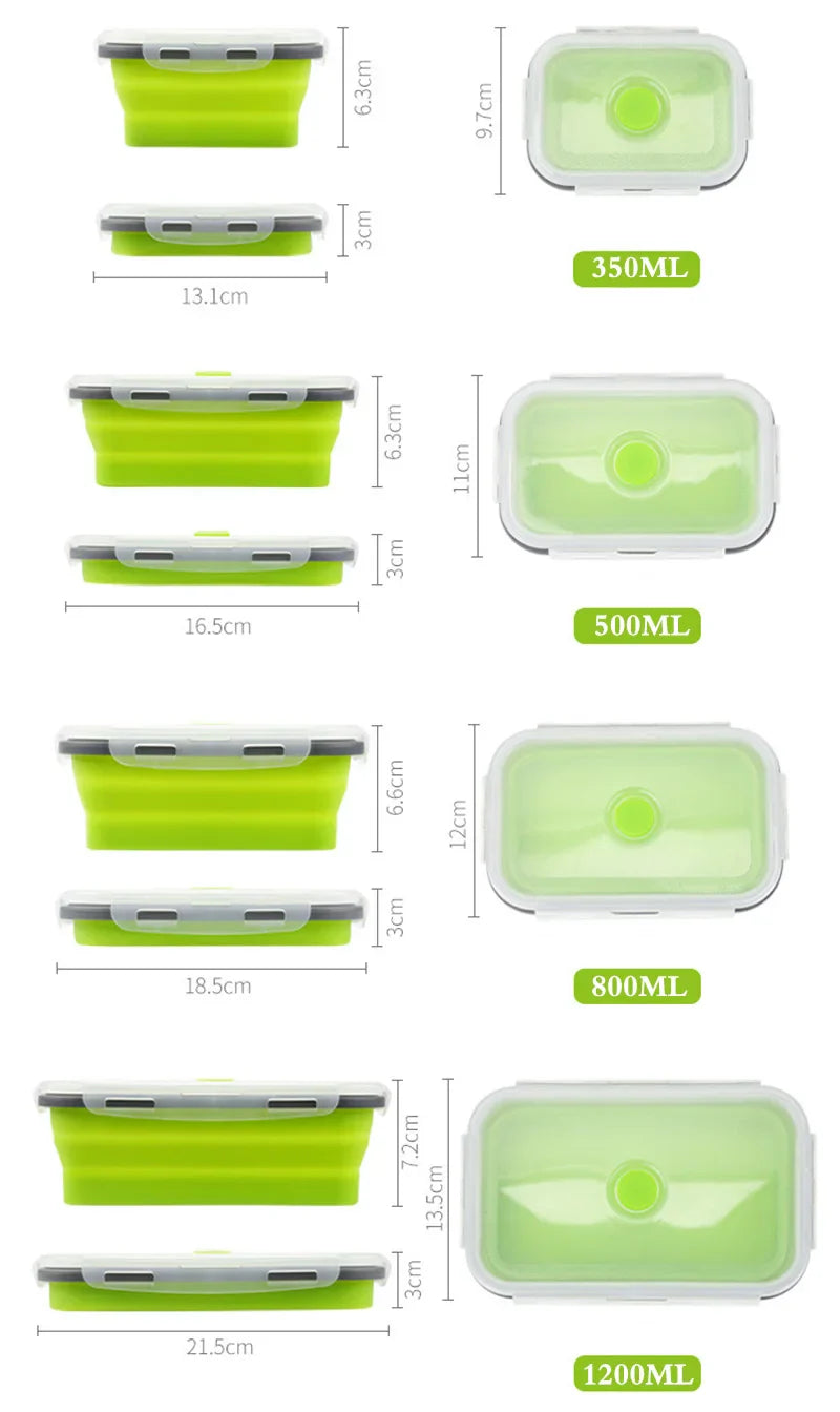 Afralia™ Silicone Food Lunch Box Set - Convenient, Foldable, and Durable Storage Containers