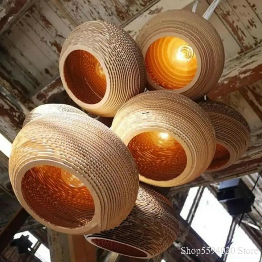 Afralia™ Chinese Paper Pendant Light for Restaurant Living Room, Southeast Asian Style