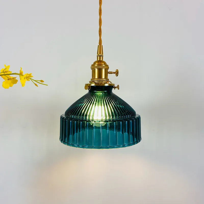 Afralia™ Glass Hanging Lamp with Switch: Modern Nordic Copper Pendant Light Fixtures
