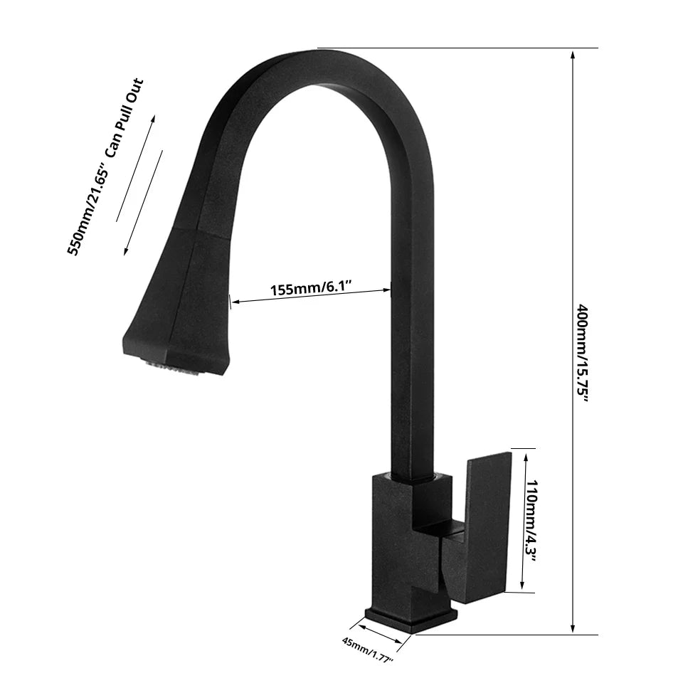Afralia™ Pull Out Kitchen Faucet Single Handle Swivel 360° Hot Cold Mixer Tap