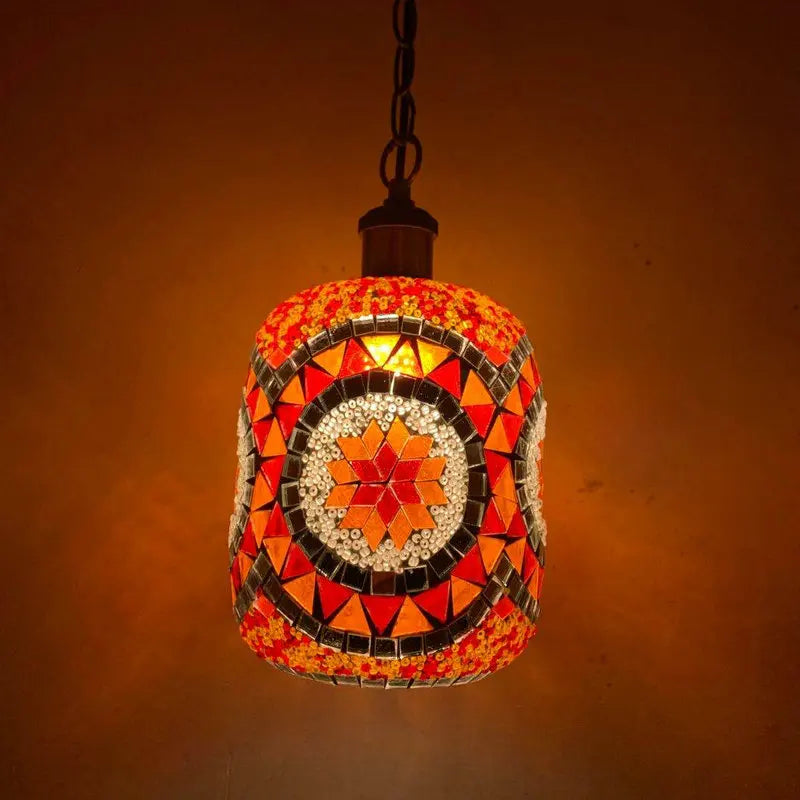 Afralia™ Bohemia Turkish Mosaic Sconce LED Hanging Light E27 Vintage Retro Mediterranean