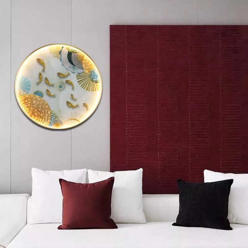 Afralia™ Fish LED Wall Sconce Round Light for Home Stairway