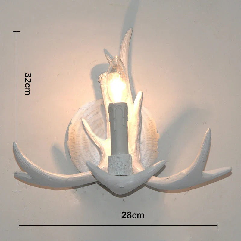 Afralia™ Antler Resin Wall Lamp for Living Room Corridor Restaurant Hotel Bar