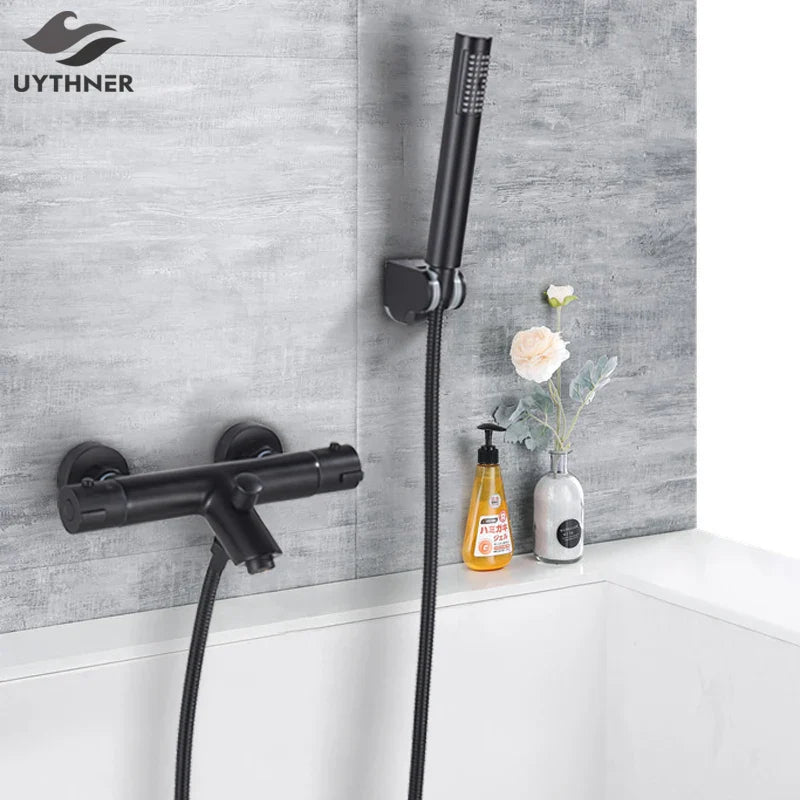 Afralia™ Thermostatic Shower Bath Mixer Set - Hot Cold Water Bathroom Mixer Valve