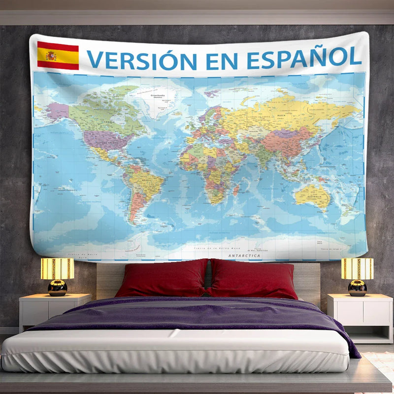 Afralia™ Spain Map Tapestry Wall Hanging - Bohemian Psychedelic Mandala Home Decor
