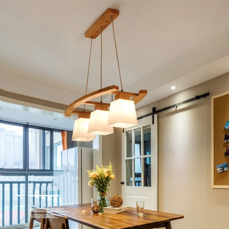 Afralia™ Nordic Wood LED Pendant Lights Modern Hanging Lamps for Home, Kitchen, and Café