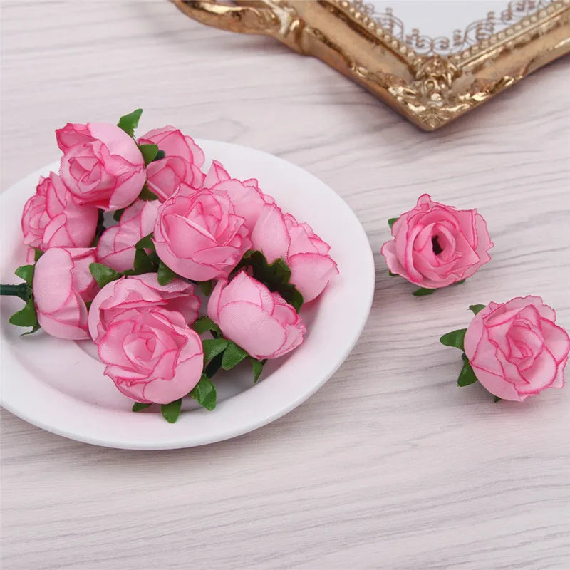 Afralia™ Rose Flower Head: Set of 10 Handmade DIY Wholesale Artificial Flowers.