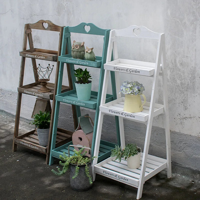 Afralia™ Retro Solid Wood Plant Stand - Multi-layer Floor Type Design