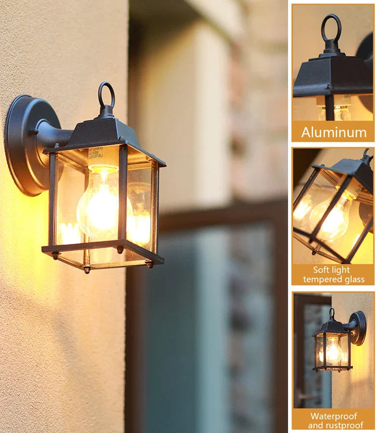 Afralia™ Outdoor Wall Light Vintage E27 Fixtures for Villa Garden Porch.