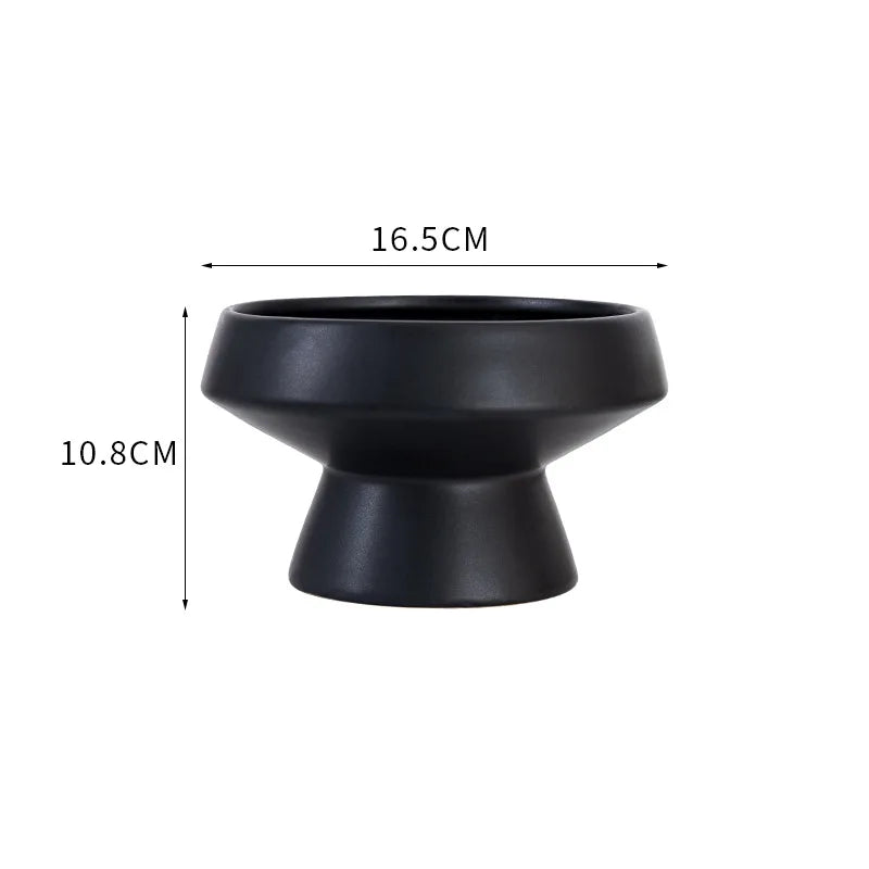 Afralia™ White Ceramic Round Flower Vase Pot for Home Decoration