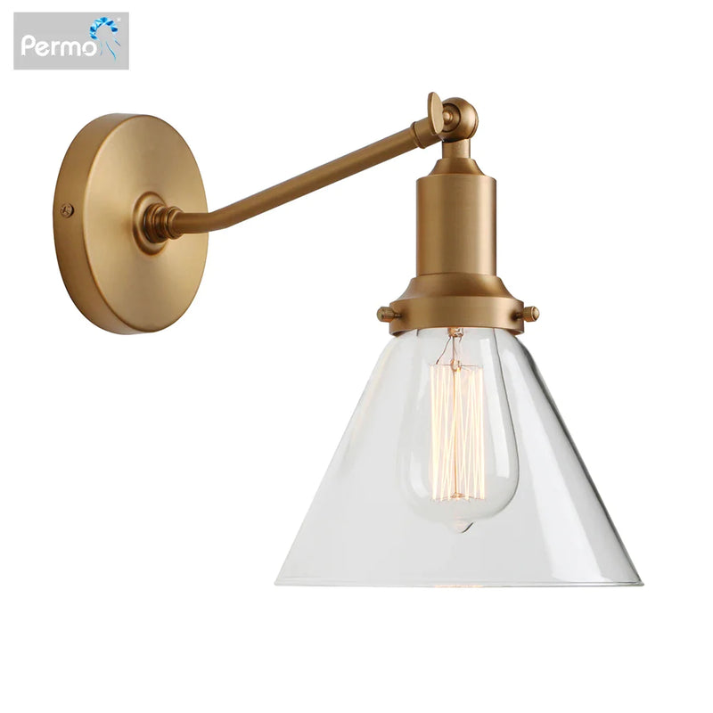 Afralia™ Vintage Industrial Clear Glass Wall Sconce Light Fixture