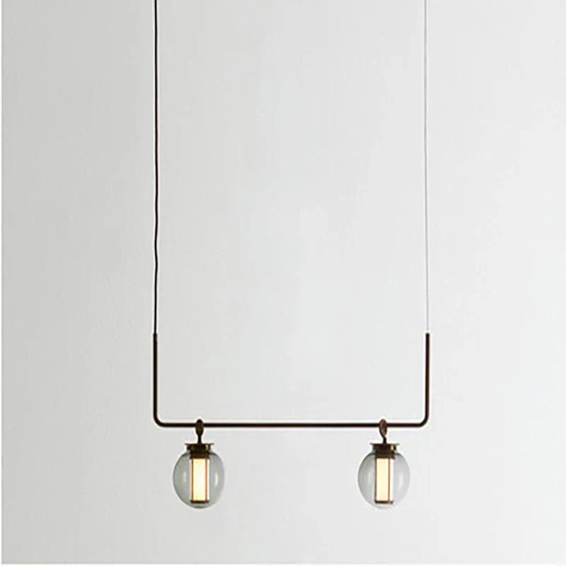 Afralia™ Glass Ball Chandelier: Rustic LED Suspension Light for Living Room and Bedroom
