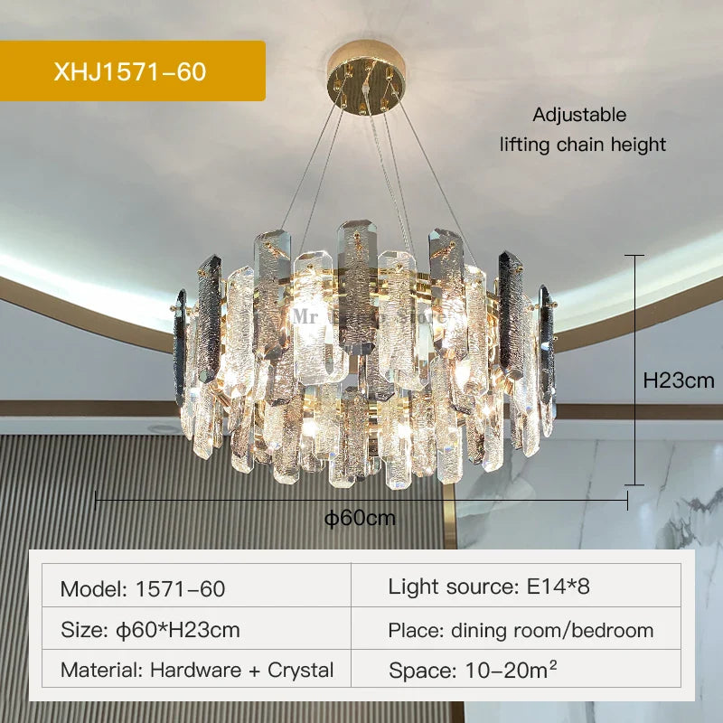 Afralia™ Modern Luxury Crystal Chandelier for Living Room Hall Dining Bedroom Pendant Lights