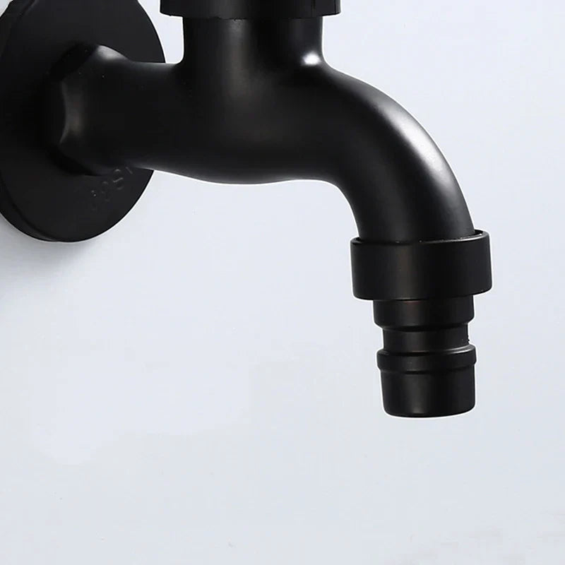 Afralia™ Antique Black Brass Wall Mount Bibcock Tap for Outdoor Garden and Washing Machine