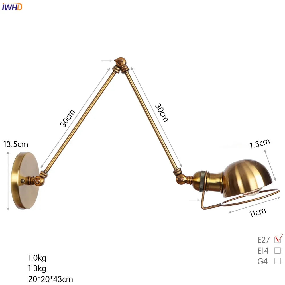 Afralia™ Antique Black Wall Lamp Vintage Industrial Sconce LED Applique Murale