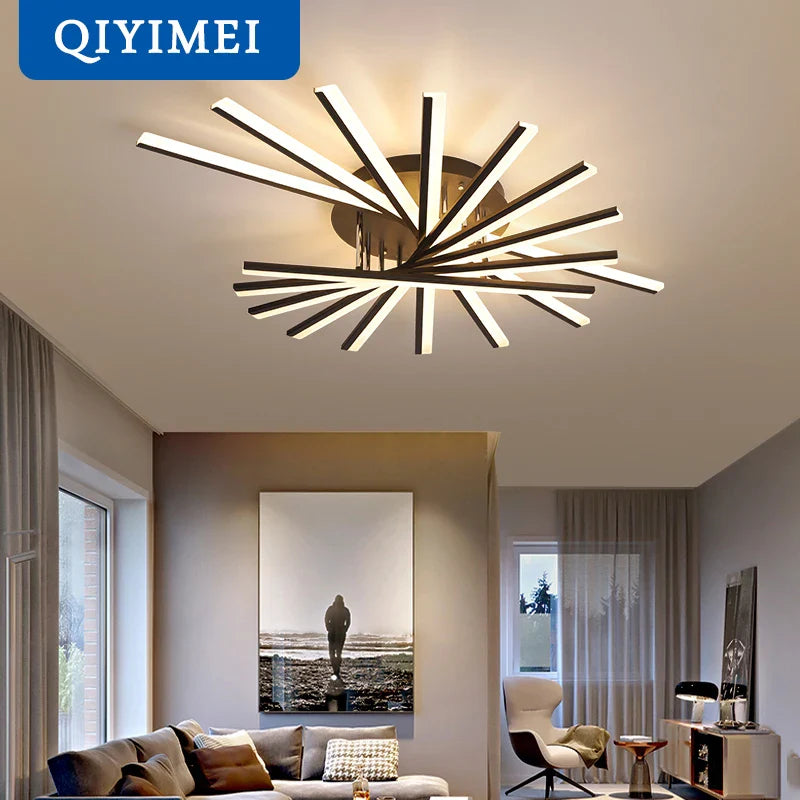 Afralia™ LED Chandeliers: Modern Indoor Lighting for Study Living Room Bedroom, Gold/Black/White Lustre Lights
