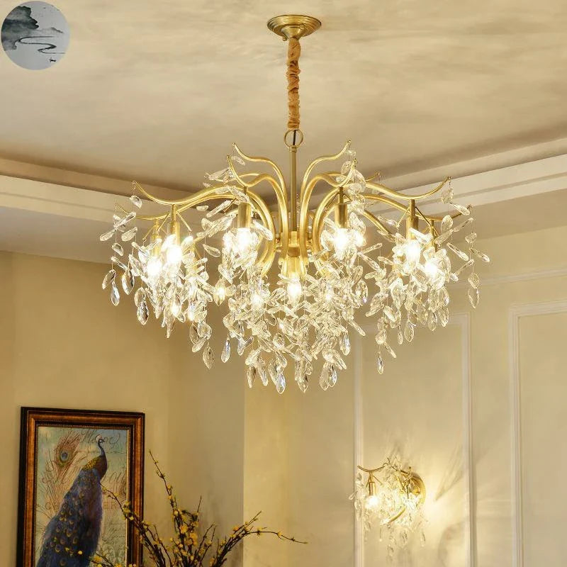 Afralia™ Crystal LED Chandelier: Luxury Indoor Lighting for Home, Kitchen, Living Room