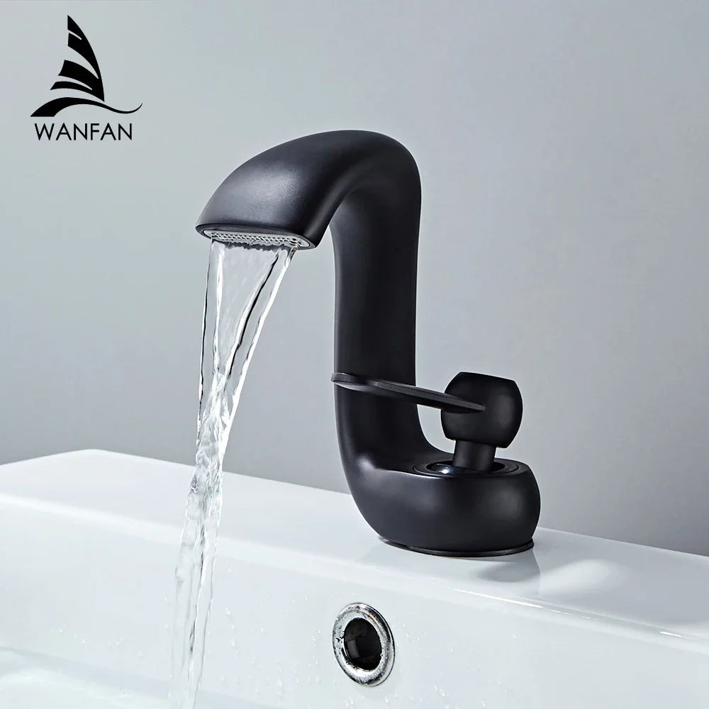 Afralia™ Modern Gold Basin Faucet - Single Handle Brass Mixer Tap for Bathroom