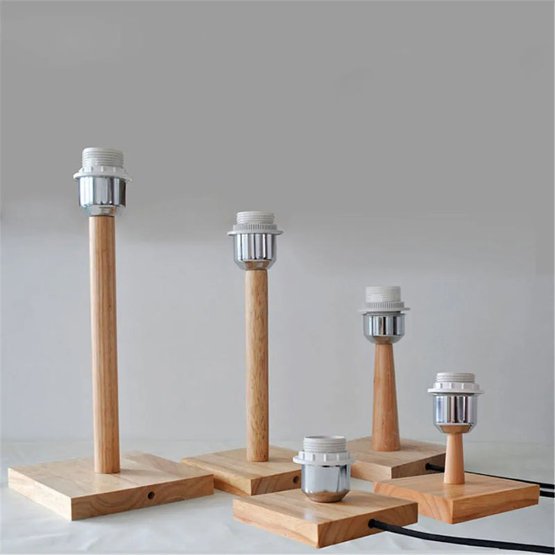 Afralia™ Square Wooden Lamp Base Holder with On/Off Switch for DIY Industrial Table Lamp Decor