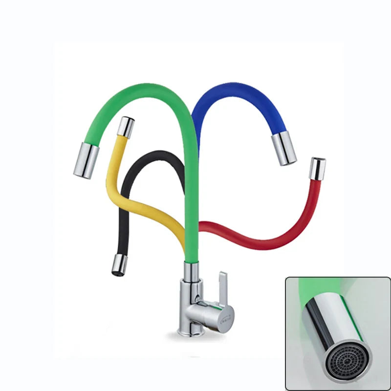 Afralia™ Silica Gel Nose Kitchen Faucet Cold and Hot Water Mixer Tap Rotating Deck Installation