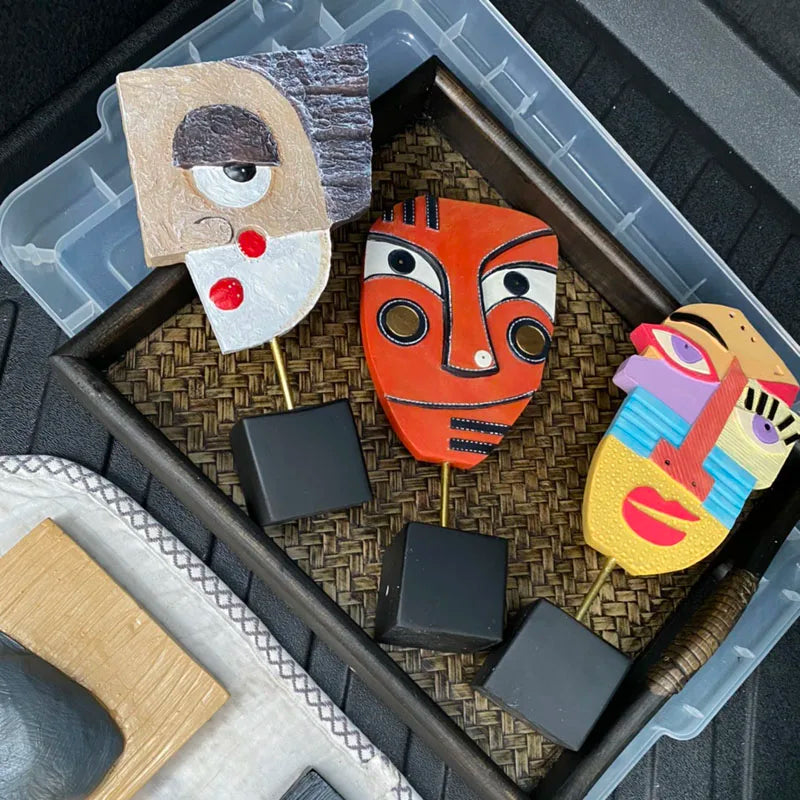 Afralia™ Resin Face Art Abstract Tabletop Figurines Home Decoration Ornament