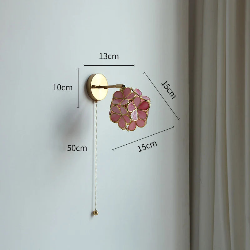 Afralia™ LED Petal Wall Sconce Modern Nordic Style Pull Chain Switch Stair Mirror Light