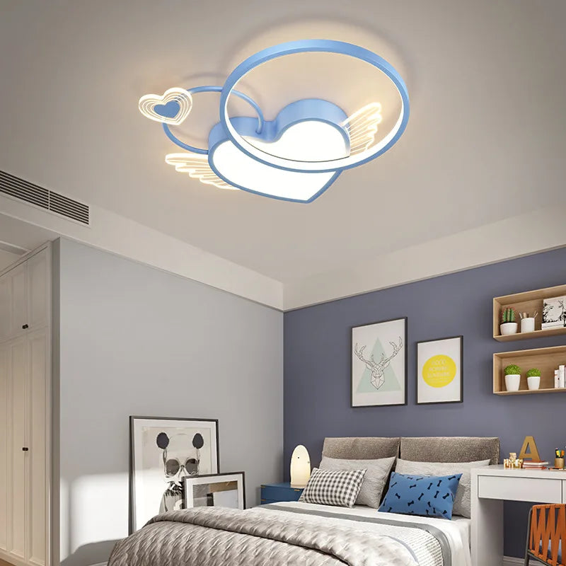 Afralia™ Heart Shape LED Ceiling Light for Girls Room, Bedroom, or Children's Room