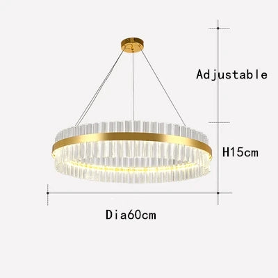 Afralia™ Crystal Chandelier LED Ring Lamp for Dining Living Room & Bedroom