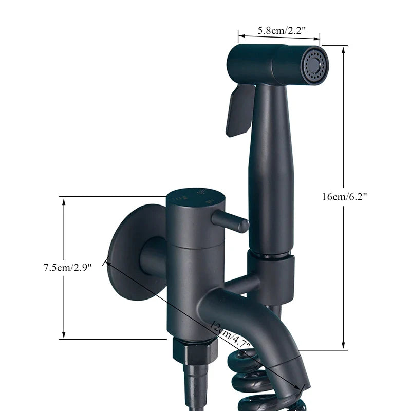 Afralia™ Matte Black Wall Mounted Bidet Faucet with Swivel Tub Spout