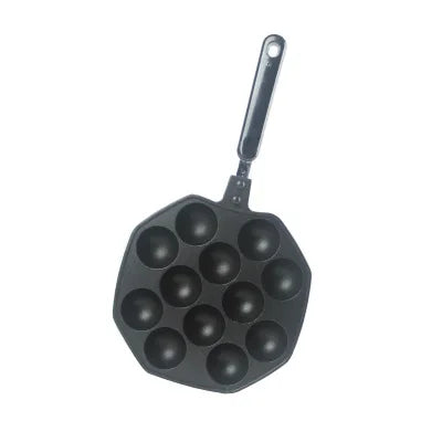 Afralia™ Takoyaki Maker Pan - 12 Cavities Aluminum Alloy Octopus Ball Baking Kitchenware