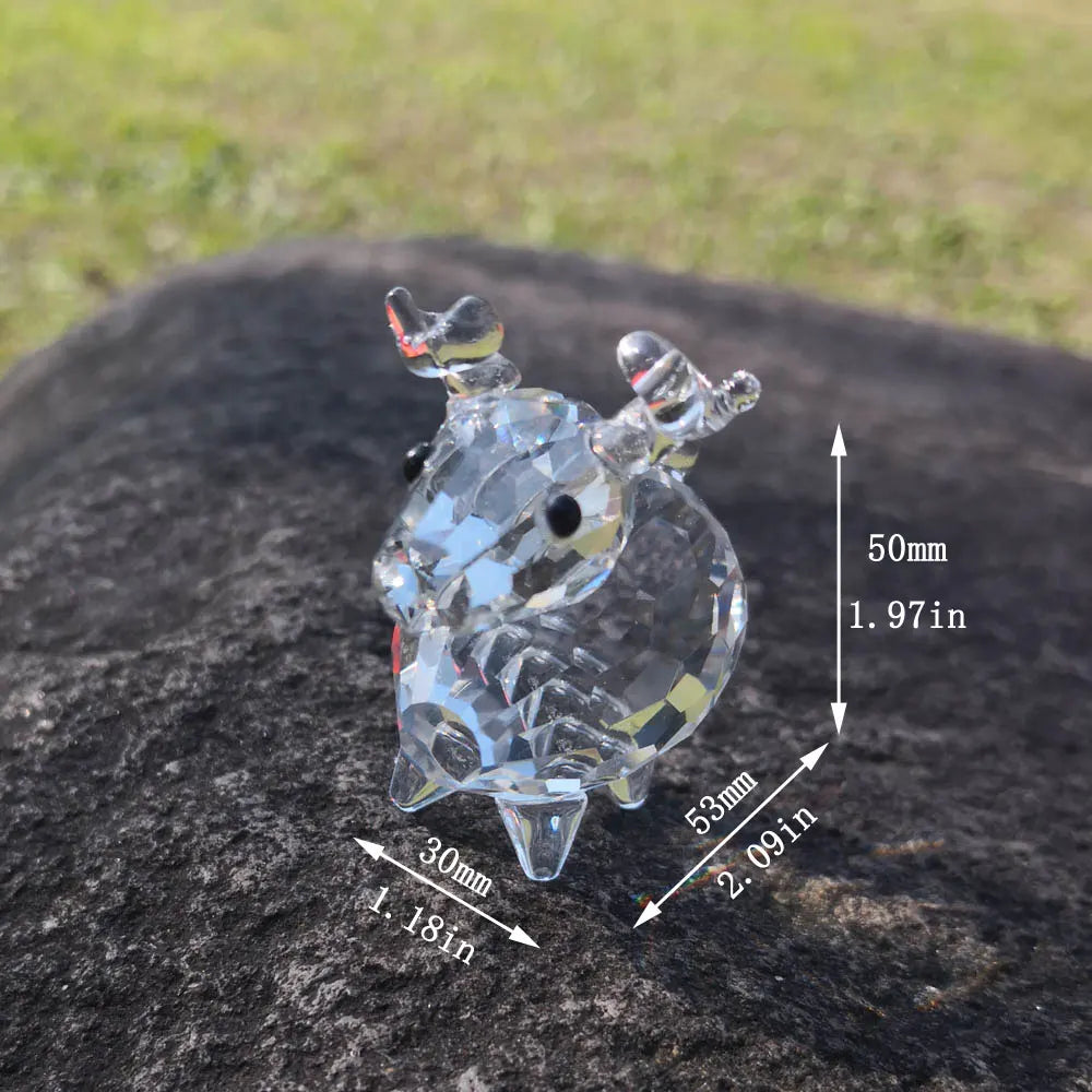 Afralia™ Clear Crystal Animal Figurines Glass Paperweight Statuette Collectible Home Decor
