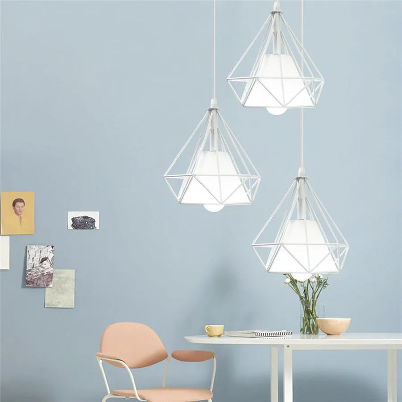 Afralia™ Diamond Pendant Lights Trio for Modern Dining Room and Kitchen