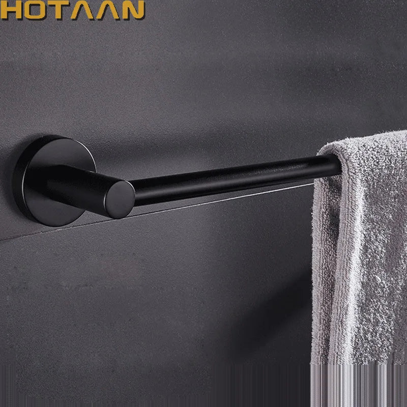 Afralia Matte Black Wall Mounted Towel Bar - Modern Bathroom Accessories Holder