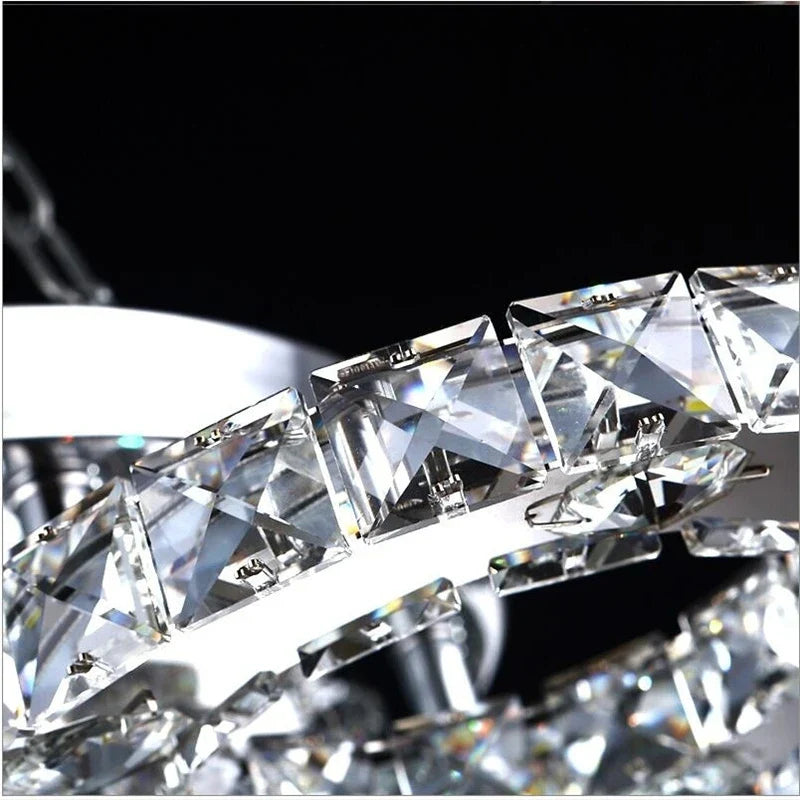 Afralia™ Modern Crystal Ceiling Chandelier LED Light for Living Dining Bedroom Lighting