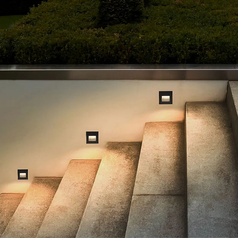 Afralia™ 3W IP65 Waterproof Embedded Step Lights for Staircase Corridor & Outdoor Walls